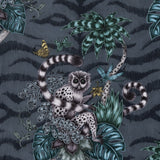 CLARKE AND CLARKE F1211/01.CAC.0 LEMUR VELVET NAVY Fabric - Eade's Wallpaper
