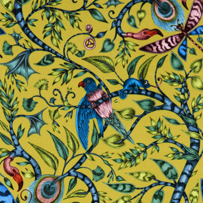 CLARKE AND CLARKE F1212/01.CAC.0 ROUSSEAU VELVET LIME Fabric - Eade's Wallpaper