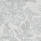 CLARKE AND CLARKE F1245/07.CAC.0 HOLLYHURST SILVER Fabric - Eade's Wallpaper