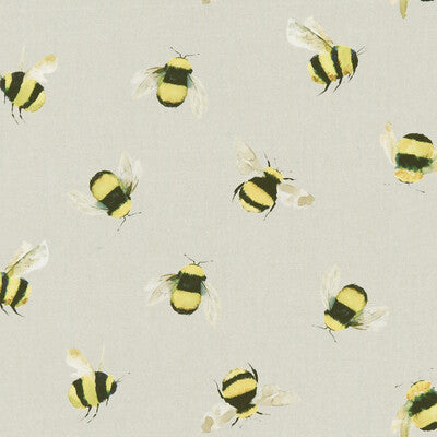 CLARKE AND CLARKE F1255/02.CAC.0 BEES TAUPE Fabric - Eade's Wallpaper
