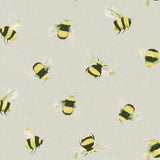 CLARKE AND CLARKE F1255/02.CAC.0 BEES TAUPE Fabric - Eade's Wallpaper