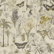 CLARKE AND CLARKE F1297/01.CAC.0 BOTANY CHARCOAL/CHARTREUSE Fabric - Eade's Wallpaper