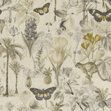 CLARKE AND CLARKE F1297/01.CAC.0 BOTANY CHARCOAL/CHARTREUSE Fabric - Eade's Wallpaper
