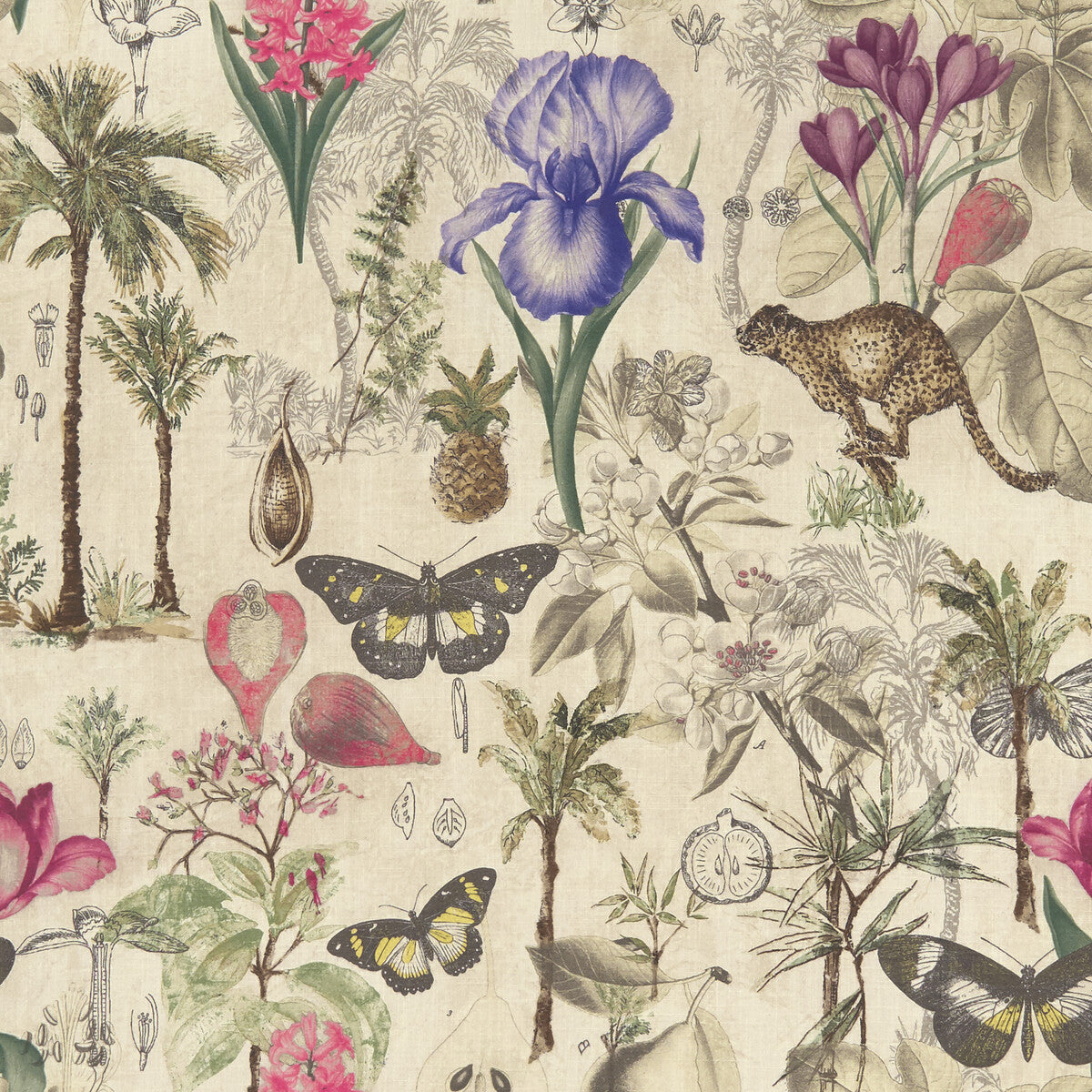 CLARKE AND CLARKE F1297/02.CAC.0 BOTANY SUMMER Fabric - Eade's Wallpaper
