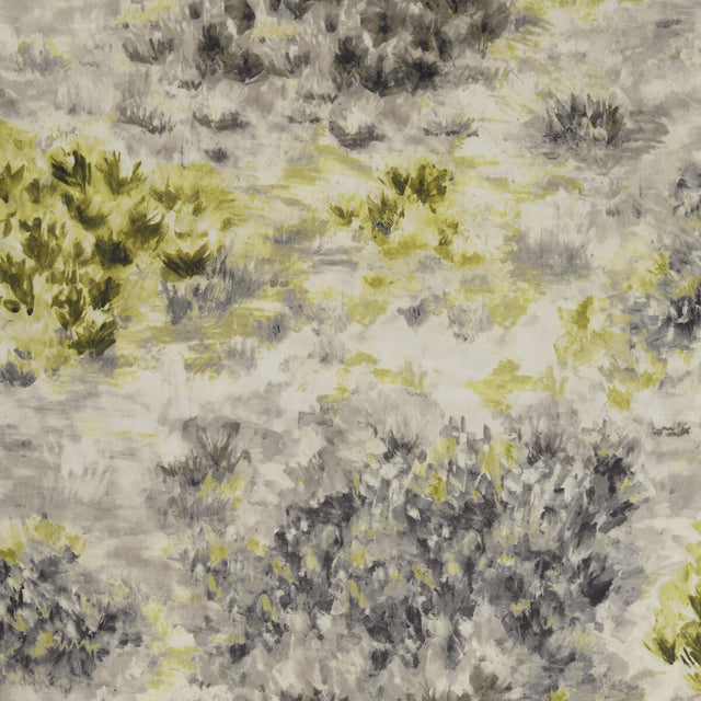 CLARKE AND CLARKE F1298/01.CAC.0 FIORE CHARCOAL/CHARTREUSE Fabric - Eade's Wallpaper