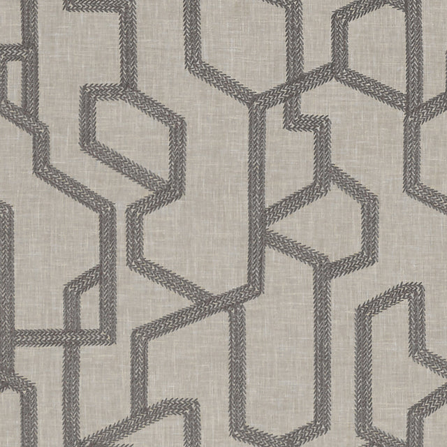 CLARKE AND CLARKE F1300/01.CAC.0 LABYRINTH CHARCOAL Fabric - Eade's Wallpaper