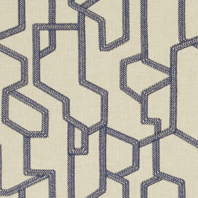 CLARKE AND CLARKE F1300/04.CAC.0 LABYRINTH MIDNIGHT Fabric - Eade's Wallpaper