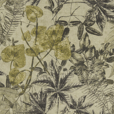 CLARKE AND CLARKE F1301/01.CAC.0 MADAGASCAR CHARCOAL/CHARTEUSE Fabric - Eade's Wallpaper