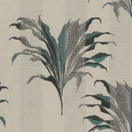 CLARKE AND CLARKE F1303/04.CAC.0 PALMA KINGFISHER Fabric - Eade's Wallpaper