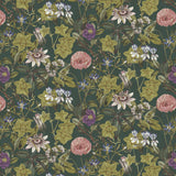 CLARKE AND CLARKE F1304/07.CAC.0 PASSIFLORA EMERALD VELVET Fabric - Eade's Wallpaper