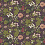 CLARKE AND CLARKE F1304/08.CAC.0 PASSIFLORA MULBERRY VELVET Fabric - Eade's Wallpaper