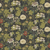 CLARKE AND CLARKE F1304/09.CAC.0 PASSIFLORA NOIR VELVET Fabric - Eade's Wallpaper