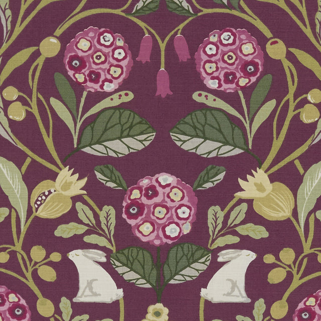 CLARKE AND CLARKE F1314/04.CAC.0 FORESTER PLUM Fabric - Eade's Wallpaper