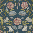 CLARKE AND CLARKE F1314/06.CAC.0 FORESTER TEAL/BLUSH Fabric - Eade's Wallpaper