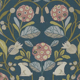 CLARKE AND CLARKE F1314/06.CAC.0 FORESTER TEAL/BLUSH Fabric - Eade's Wallpaper