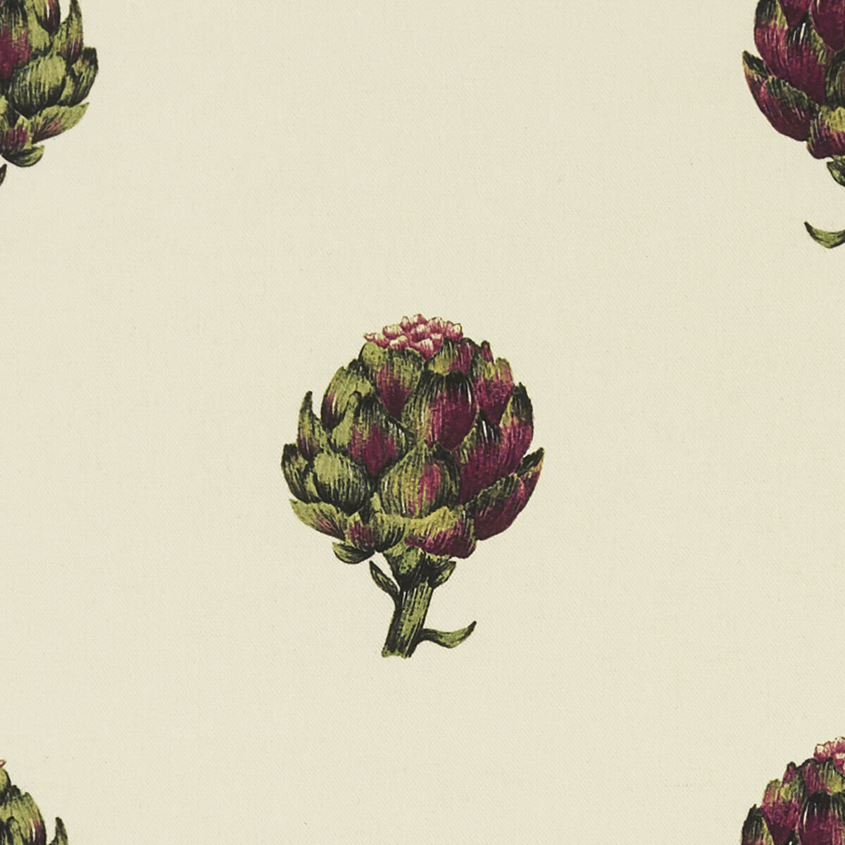 CLARKE AND CLARKE F1326/01.CAC.0 ARTICHOKE IVORY Fabric - Eade's Wallpaper