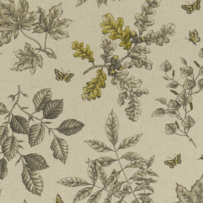 CLARKE AND CLARKE F1329/02.CAC.0 HORTUS CHARCOAL/OCHRE Fabric - Eade's Wallpaper