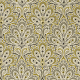 CLARKE AND CLARKE F1332/01.CAC.0 PERSIA CHARCOAL/OCHRE Fabric - Eade's Wallpaper