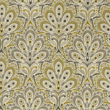 CLARKE AND CLARKE F1332/01.CAC.0 PERSIA CHARCOAL/OCHRE Fabric - Eade's Wallpaper