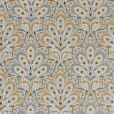 CLARKE AND CLARKE F1332/05.CAC.0 PERSIA TEAL/SPICE Fabric - Eade's Wallpaper
