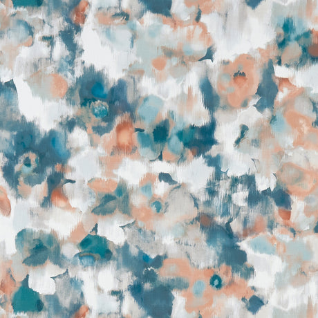 CLARKE AND CLARKE F1357/03.CAC.0 MARISSA TEAL/SPICE Fabric - Eade's Wallpaper
