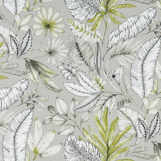 CLARKE AND CLARKE F1363/04.CAC.0 TROPICANA SMOKE Fabric - Eade's Wallpaper