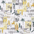CLARKE AND CLARKE F1368/02.CAC.0 MARRAKECH CHARCOAL/OCHRE Fabric - Eade's Wallpaper