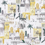 CLARKE AND CLARKE F1368/02.CAC.0 MARRAKECH CHARCOAL/OCHRE Fabric - Eade's Wallpaper