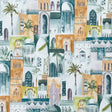 CLARKE AND CLARKE F1368/04.CAC.0 MARRAKECH TEAL/SPICE Fabric - Eade's Wallpaper