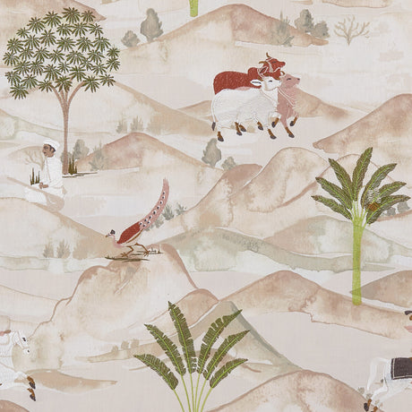CLARKE AND CLARKE F1371/01.CAC.0 SAHARA APPLE/BLUSH Fabric - Eade's Wallpaper