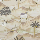 CLARKE AND CLARKE F1371/02.CAC.0 SAHARA CHARCOAL/OCHRE Fabric - Eade's Wallpaper