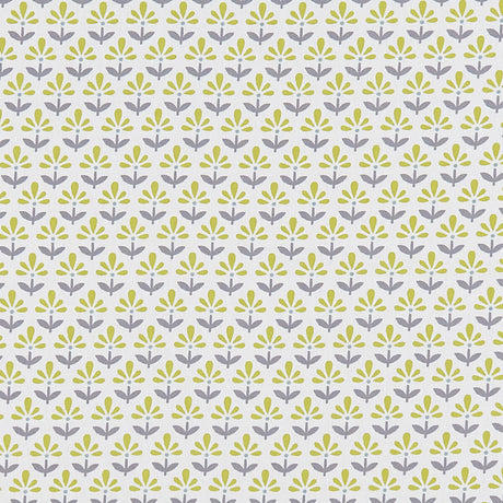 CLARKE AND CLARKE F1373/03.CAC.0 FLEUR CHARTREUSE/CHARCOAL Fabric - Eade's Wallpaper