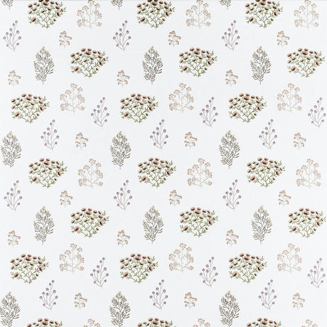 CLARKE AND CLARKE F1431/01.CAC.0 FLORIS BLUSH/DAMSON Fabric - Eade's Wallpaper