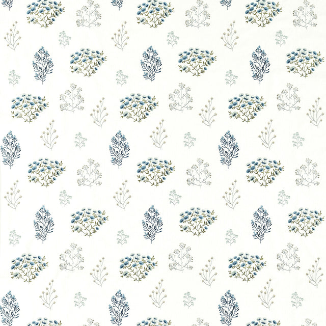 CLARKE AND CLARKE F1431/04.CAC.0 FLORIS MINERAL/DENIM Fabric - Eade's Wallpaper