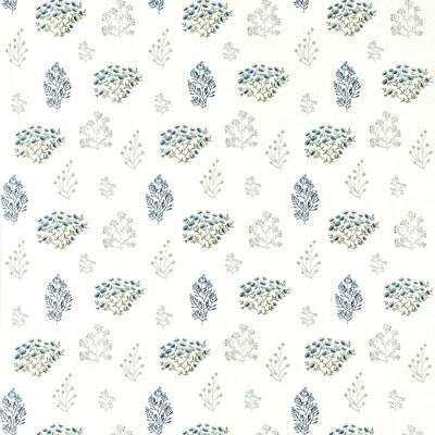 CLARKE AND CLARKE F1431/04.CAC.0 FLORIS MINERAL/DENIM Fabric - Eade's Wallpaper