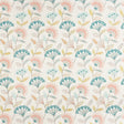 CLARKE AND CLARKE F1462/02.CAC.0 BOHEMIA CORAL/TEAL Fabric - Eade's Wallpaper