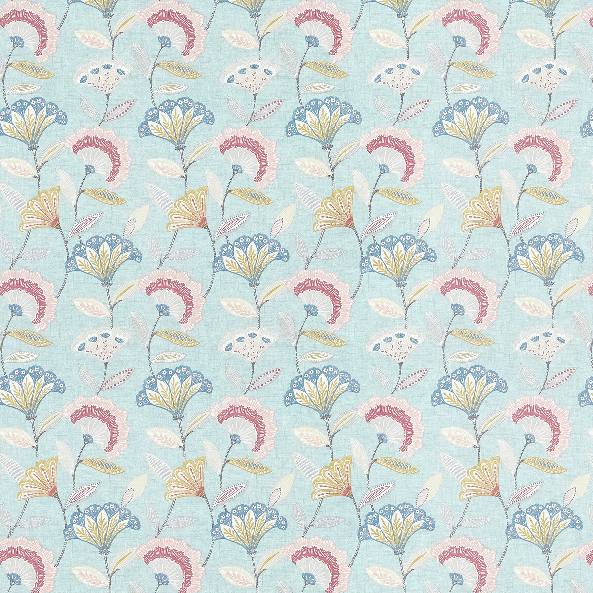 CLARKE AND CLARKE F1462/04.CAC.0 BOHEMIA MINERAL/BLUSH Fabric - Eade's Wallpaper