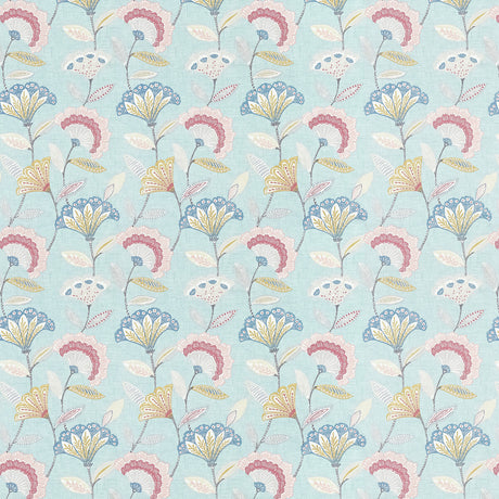 CLARKE AND CLARKE F1462/04.CAC.0 BOHEMIA MINERAL/BLUSH Fabric - Eade's Wallpaper