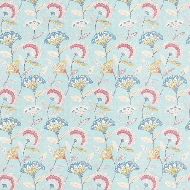 CLARKE AND CLARKE F1462/04.CAC.0 BOHEMIA MINERAL/BLUSH Fabric - Eade's Wallpaper