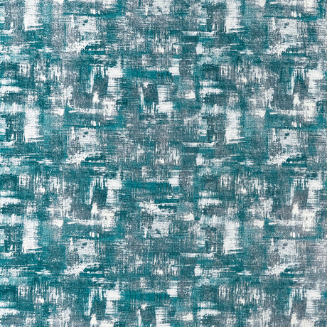 CLARKE AND CLARKE F1472/05.CAC.0 TESSELLATI TEAL/GILVER Fabric - Eade's Wallpaper