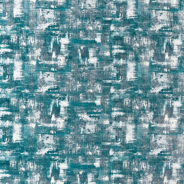 CLARKE AND CLARKE F1472/05.CAC.0 TESSELLATI TEAL/GILVER Fabric - Eade's Wallpaper
