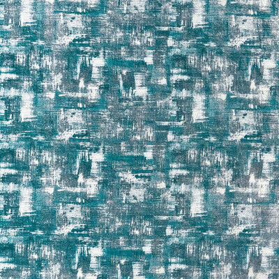 CLARKE AND CLARKE F1472/05.CAC.0 TESSELLATI TEAL/GILVER Fabric - Eade's Wallpaper