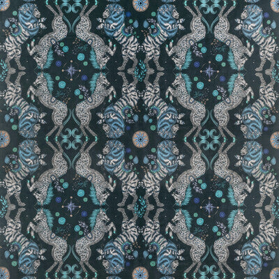 CLARKE AND CLARKE F1474/02.CAC.0 CASPIAN VELVET NAVY Fabric - Eade's Wallpaper