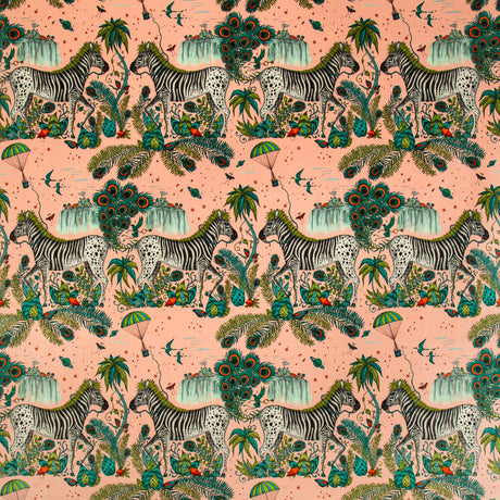 CLARKE AND CLARKE F1477/03.CAC.0 LOST WORLD VELVET PINK Fabric - Eade's Wallpaper