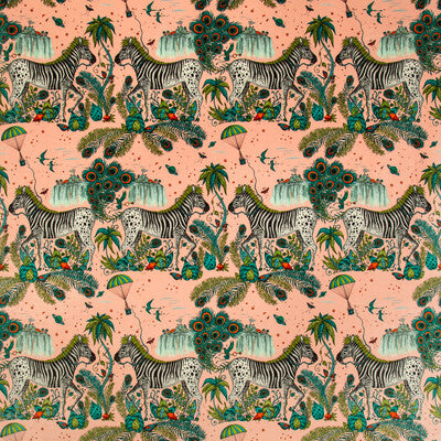 CLARKE AND CLARKE F1477/03.CAC.0 LOST WORLD VELVET PINK Fabric - Eade's Wallpaper