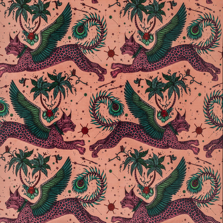 CLARKE AND CLARKE F1478/02.CAC.0 LYNX VELVET CORAL Fabric - Eade's Wallpaper