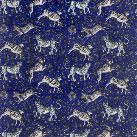 CLARKE AND CLARKE F1479/01.CAC.0 PROTEA VELVET BLUE Fabric - Eade's Wallpaper