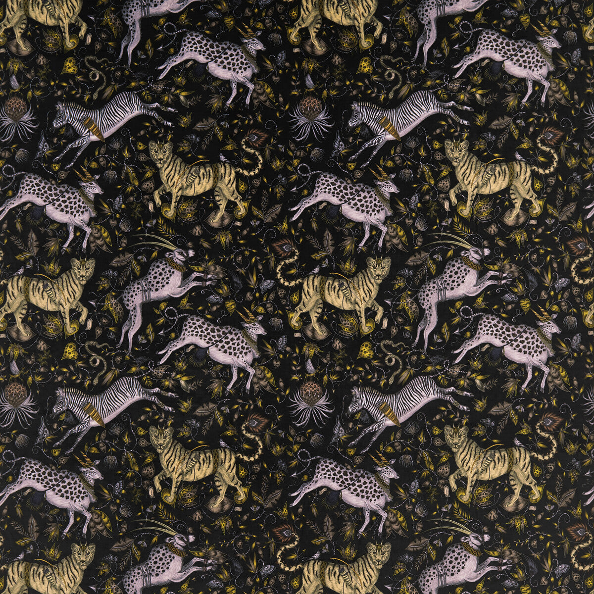 CLARKE AND CLARKE F1479/02.CAC.0 PROTEA VELVET CHARCOAL Fabric - Eade's Wallpaper