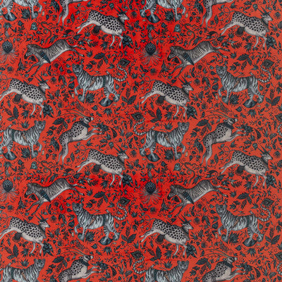 CLARKE AND CLARKE F1479/03.CAC.0 PROTEA VELVET CORAL Fabric - Eade's Wallpaper