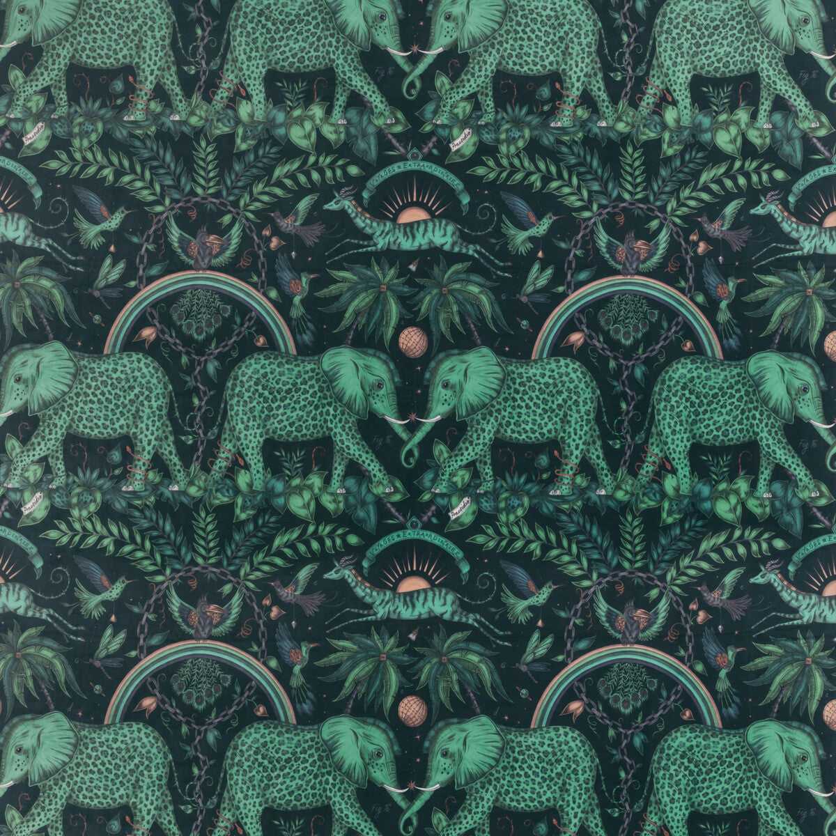 CLARKE AND CLARKE F1481/02.CAC.0 ZAMBEZI VELVET TEAL Fabric - Eade's Wallpaper